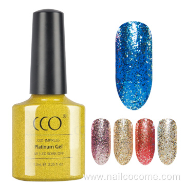 Wholesale Bling Bling Color glitter Gel Polish For Nails Supplies Salon